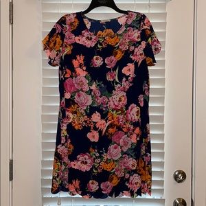 Floral, scalloped dress